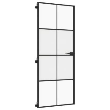 Interior Door Slim Black 83x201.5 cm - Tempered Glass & Aluminium