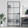 Interior Door Slim Black 102.5x201.5 cm Tempered Glass and Aluminium Colour black & transparent & matt Size 102.5 x 201.5 cm Quantity in Package 1 Pattern 4x2 grids 