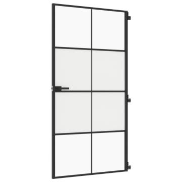 Interior Door Slim Black 102.5x201.5 cm Tempered Glass & Aluminium