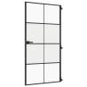 Interior Door Slim Black 102.5x201.5 cm Tempered Glass & Aluminium