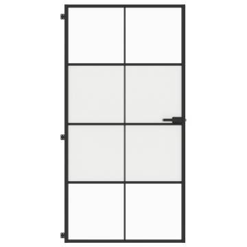 Interior Door Slim Black 102.5x201.5 cm Tempered Glass & Aluminium