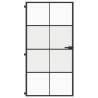 Interior Door Slim Black 102.5x201.5 cm Tempered Glass & Aluminium