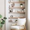 Wall Shelf 80x10x4 cm - Untreated Solid Oak Wood | HipoMarket