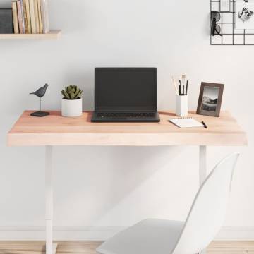 Untreated Solid Wood Oak Live Edge Table Top - 100x60 cm