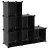 Storage Cube Organiser with 6 Cubes - Black PP | HipoMarket