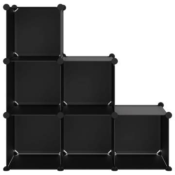 Storage Cube Organiser with 6 Cubes - Black PP | HipoMarket