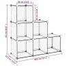 Storage Cube Organiser with 6 Cubes - Black PP | HipoMarket