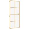 Stylish Slim Golden Interior Door with Tempered Glass - 83x201.5cm