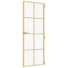 Stylish Slim Golden Interior Door with Tempered Glass - 83x201.5cm