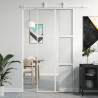 Sliding Door White 90x205 cm Tempered Glass and Aluminium Colour white and transparent Size 90 x 205 cm Quantity in Package 1 Pattern 3x2 grids 