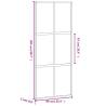 Sliding Door White 90x205 cm - Tempered Glass & Aluminium