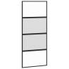 Sliding Door Black 90x205 cm - Tempered Glass & Aluminium