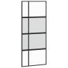 Sliding Door Black 90x205 cm - Tempered Glass & Aluminium