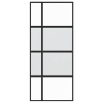 Sliding Door Black 90x205 cm - Tempered Glass & Aluminium