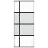 Sliding Door Black 90x205 cm - Tempered Glass & Aluminium