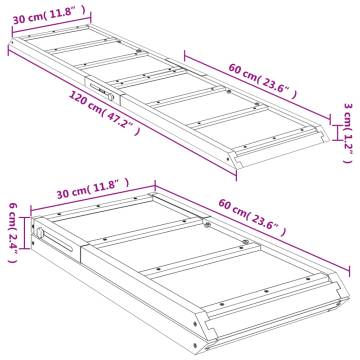 Dog Ramp Green - 120x30 cm Solid Wood Fir | HipoMarket