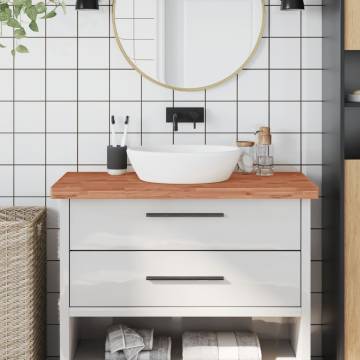 Solid Wood Beech Bathroom Countertop 100x50x4 cm - Hipomarket