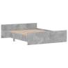 Concrete Grey Bed Frame with Headboard & Footboard 140x200 cm