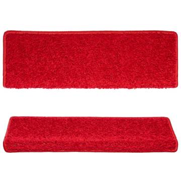 Red Stair Mats 10 Pcs - Non-Slip and Washable | HipoMarket