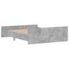 Concrete Grey Bed Frame with Headboard & Footboard 140x200 cm