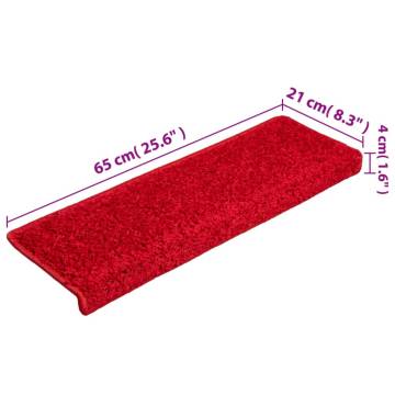 Red Stair Mats 10 Pcs - Non-Slip and Washable | HipoMarket