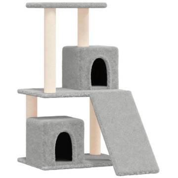 Cat Tree with Sisal Scratching Posts - Light Grey 82 cm