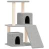 Cat Tree with Sisal Scratching Posts - Light Grey 82 cm