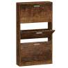 Shoe Cabinet Smoked Oak 59x17x108 cm | Stylish Storage Solution