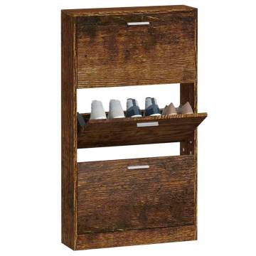 Shoe Cabinet Smoked Oak 59x17x108 cm | Stylish Storage Solution