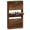 Shoe Cabinet Smoked Oak 59x17x108 cm | Stylish Storage Solution