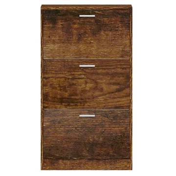 Shoe Cabinet Smoked Oak 59x17x108 cm | Stylish Storage Solution