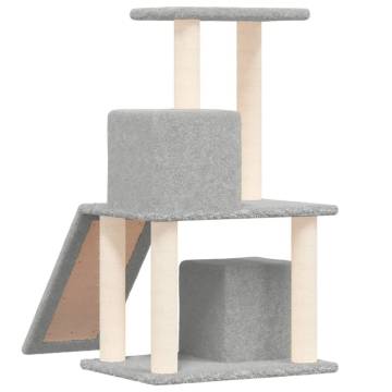 Cat Tree with Sisal Scratching Posts - Light Grey 82 cm