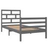 Modern Grey Solid Pine Bed Frame 90x200 cm - Stylish & Durable