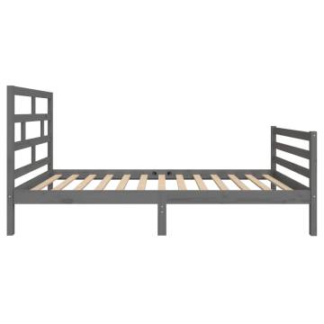 Modern Grey Solid Pine Bed Frame 90x200 cm - Stylish & Durable