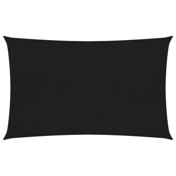 Sunshade Sail 2.5x4.5m Black - HDPE UV Protection