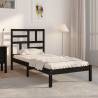 Bed Frame Black Solid Wood 100x200 cm Colour black Size 100 x 200 cm 