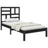 Black Solid Wood Bed Frame 100x200 cm - Modern Bedroom Furniture