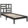 Black Solid Wood Bed Frame 100x200 cm - Modern Bedroom Furniture