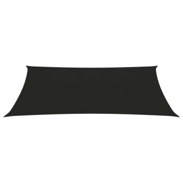 Sunshade Sail 2.5x4.5m Black - HDPE UV Protection