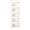 Stylish White Book Cabinet | Solid Pine Wood, 50x35x154 cm