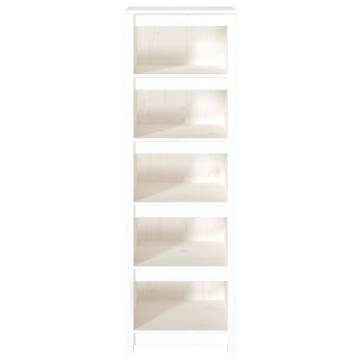 Stylish White Book Cabinet | Solid Pine Wood, 50x35x154 cm