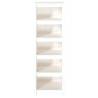 Stylish White Book Cabinet | Solid Pine Wood, 50x35x154 cm