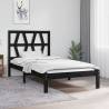 Bed Frame Black Solid Wood Pine 100x200 cm Colour black Size 100 x 200 cm 