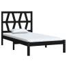 Black Solid Wood Pine Bed Frame 100x200 cm - Hipomarket