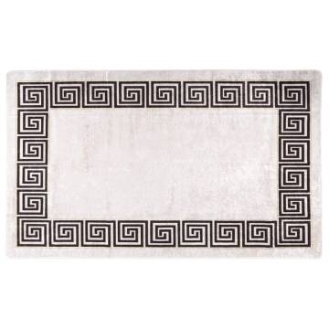 Washable White and Black Rug 150x230 cm - Anti Slip & Stylish