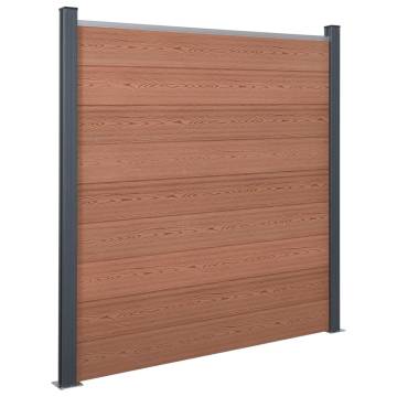 Durable Brown Fence Panel Set 180x186 cm WPC | HipoMarket