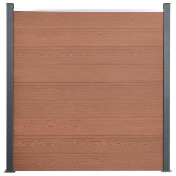 Durable Brown Fence Panel Set 180x186 cm WPC | HipoMarket