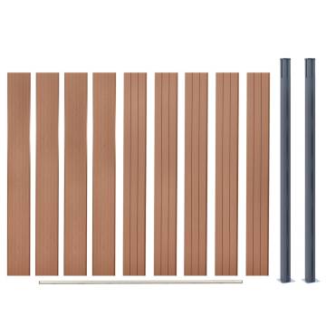 Durable Brown Fence Panel Set 180x186 cm WPC | HipoMarket