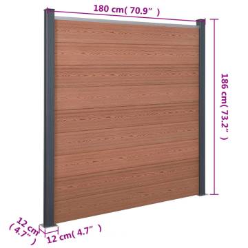 Durable Brown Fence Panel Set 180x186 cm WPC | HipoMarket