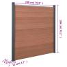 Durable Brown Fence Panel Set 180x186 cm WPC | HipoMarket